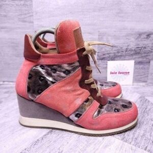 Australia Luxe Collective Yasmin Suede Hi Top Sneaker Pink Gray sz 39 Women's 8